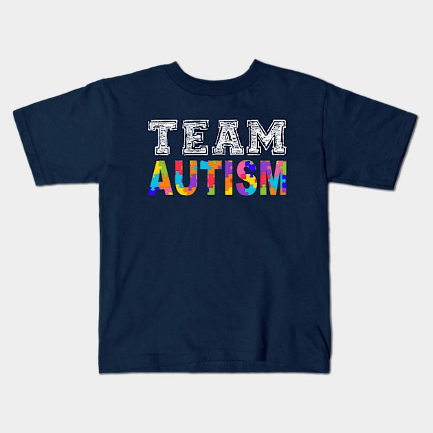 Autism Squad Support Team Autism Awareness Kids T-Shirt by pho702